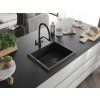 MEXEN/S - Pedro granitový dřez 1-miska 560 x 460 mm, černá, sifon černá 6508561000-77-B
