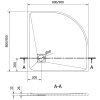MEXEN - Bert čtvrtkruhová sprchová vanička SMC 90 x 90, šedá 4KR619090