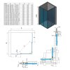 THRON ROUND čtvercový sprchový kout 1200x1200mm, kulaté pojezdy, rohový vstup