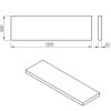 AVICE deska pod umyvadlo 120x36cm, tl.5cm, dub Rover