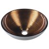 MURANO WENGE skleněné umyvadlo na desku, průměr 40cm, měděná/stříbrná