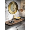 MURANO BLACK-GOLD skleněné umyvadlo na desku, průměr 40cm, černá/zlatá