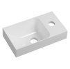 PICCOLINO umývátko 30,8x17cm, litý mramor, baterie vpravo, bílá