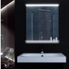 Zrcadlo s LED osvětlenou poličkou a osvětlením 60 x 75 cm