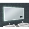 Zrcadlo s LED osvětlením, hodinami a počasím 1200x650x43 mm, ukazatel venkovní a vnitřní teploty, barometr