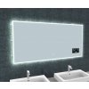 Zrcadlo s LED osvitlením, hodinami a počasím 1600x650x43 mm, ukazatel venkovní a vnitoní teploty, barometr