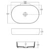 INFINITY OVAL keramické umyvadlo na desku, 55x36cm, antracit