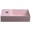 PICCOLINO betonové umývátko 30,8x17cm, baterie vlevo, růžová
