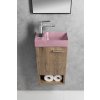PICCOLINO betonové umývátko 30,8x17cm, baterie vlevo, růžová