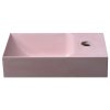 PICCOLINO betonové umývátko 30,8x17cm, baterie vpravo, růžová