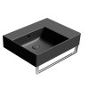 KUBE X keramické umyvadlo 60x47cm, s odkládací plochou vpravo, bez otvoru, černá mat  + slevový kód