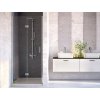 Bezrámové sprchové dveře EXO-H, 90 cm, 190 cm, Univerzální Levé / Pravé, Čiré bezpečnostní sklo - 6 mm, Bez pevné stěny, Chrom/Leštěný hliník (ALU)