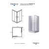 Čtvercový sprchový kout MODERN 165, 80 cm, 80 cm, 165 cm, Univerzální Levé / Pravé, Fume bezpečnostní sklo - 6 mm, Chrom/Leštěný hliník (ALU)  DOPRAVA ZDARMA