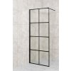 Walk-in sprchový kout ALBOX BLACK, 80 cm, 200 cm, Univerzální Levé / Pravé, Malované bezpečnostní sklo - 8 mm, Černá