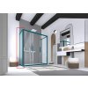 Pevná stěna BE.COLORS F1, 90 cm, Fasciato bezpečnostní sklo - 6 mm, 496 champagne