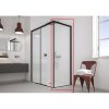Pevná stěna DECO F1AB, 70 cm, Millerighe bezpečnostní sklo - 6 mm, Černá  DOPRAVA ZDARMA