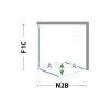 Pevná stěna DECO F1C, 90 cm, Stampato C bezpečnostní sklo - 6 mm, Bílá  DOPRAVA ZDARMA