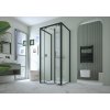 Sprchové dveře DECO N2S, 80 cm, Pravé (DX), Stampato C bezpečnostní sklo - 6 mm, Černá  DOPRAVA ZDARMA