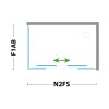 Sprchové dveře ESSENCE N2FS, 140 cm, Stampato C bezpečnostní sklo - 6 mm, Bílá  DOPRAVA ZDARMA