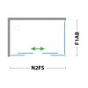 Sprchové dveře ESSENCE N2FS, 150 cm, Stampato C bezpečnostní sklo - 6 mm, Bílá  DOPRAVA ZDARMA