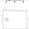 Obdélníková vanička z litého mramoru KERMEN, Bez nožiček, 120 cm, 80 cm, 2.5 cm