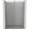 MEXEN/S - Velar posuvné sprchové dveře 140, transparent, zlatá kartáčovaná 871-140-000-01-55