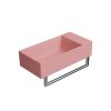 KUBE X keramické umývátko 50x25cm, broušená spodní hrana, bez otvoru, pravé/levé, blush mat