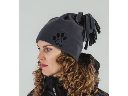 Čepice fleece chochol Paw šedá