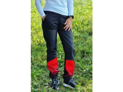 Pružné tepláky Softshell Warm Lady černé/červené PawLove