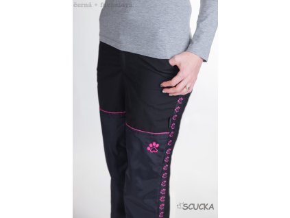 Kalhoty Easy Duo Black paw love černá/šedá