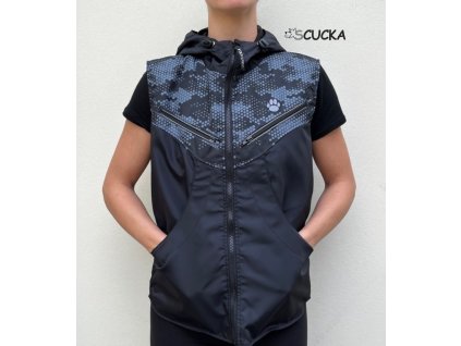 Výcviková dámská vesta Smart Camo šedá s kapucí SLEVA