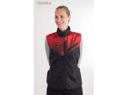 Výcviková dámská vesta Smart Print červená SLEVA