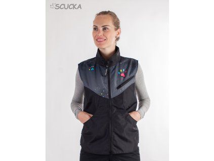 Výcviková dámská vesta Smart Print šedá Color Paw SLEVA