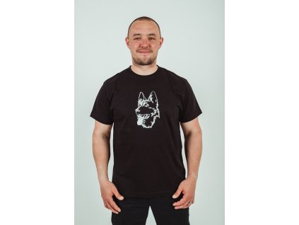 Triko UNI bavlna Německý ovčák  černá -SKLADEM  L, XL, 2XL