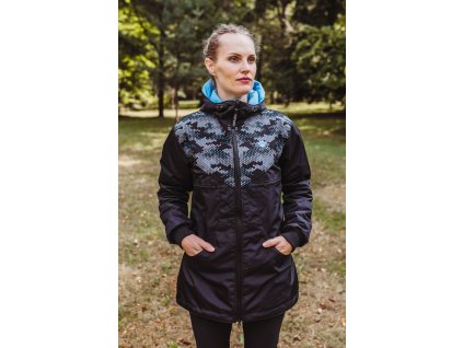 Dámská zimní bunda Lady Warm Camo Heart tyrkys
