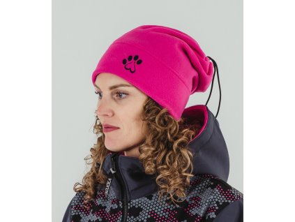 Tunel fleece Paw Love 2v1 růžový fuchsiový
