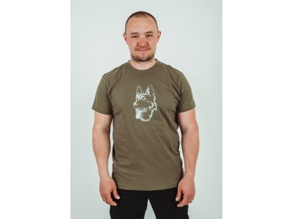 Triko UNI bavlna Německý ovčák khaki -SKLADEM  2XL 1  ks, sleva  20 %