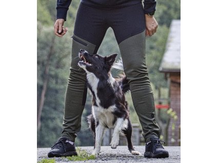 Dámské leginy Warm černé / khaki / černé zipy