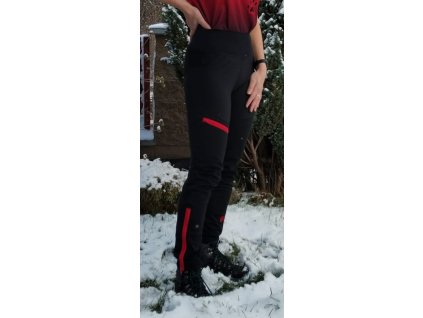 Warm leggings black/red zippers