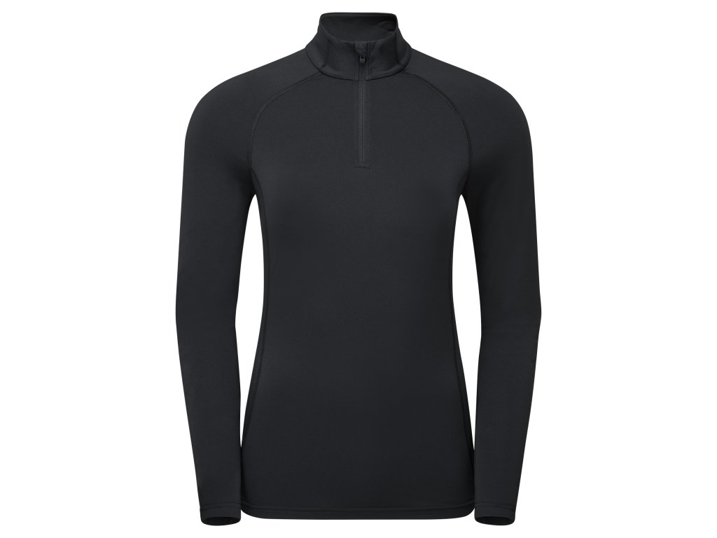FEM DART XT ZIP NECK-BLACK-UK6/XXS dámské triko dlouhý ruk. černé