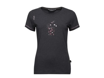 SAILE CHALKBAG FLOWER-BLACK MELANGE-32 dámské tričko černé
