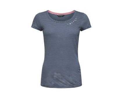 FANCY FLOWER-INDIGO BLUE STRIPED WASHED-32 dámské tričko indigo