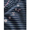 FANCY FLOWER-INDIGO BLUE STRIPED WASHED-32 dámské tričko indigo