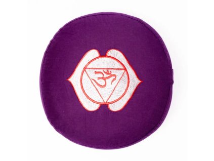 TABURET POHANKA FIALOVÝ 6. ČAKRA 33X13CM