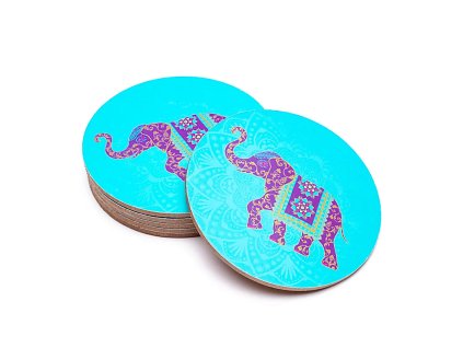 PODTÁCKY MODRÉ SE SLONEM 6 KS MANI BHADRA
