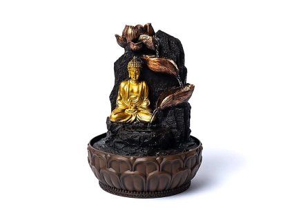 VODNÍ FONTÁNA BUDDHA S LOTUSEM 19,5X19,5X27CM