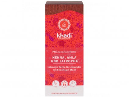 Khadi rostlinná barva na vlasy HENNA & AMLA & JATROPHA