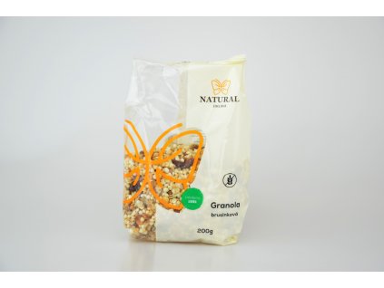 15732 granola brusinkova bez lepku 200g natji