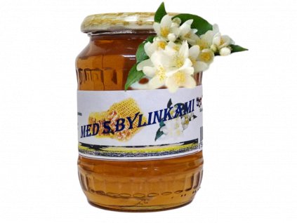 med s bylinkami jasmín s květem po ořezu a úpravě