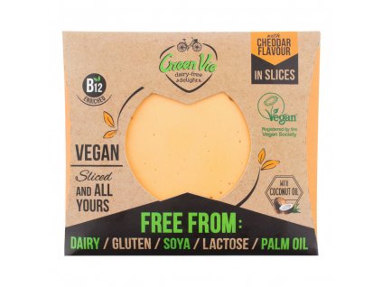 Veganská alternativa sýru cheddar plátky 180 g